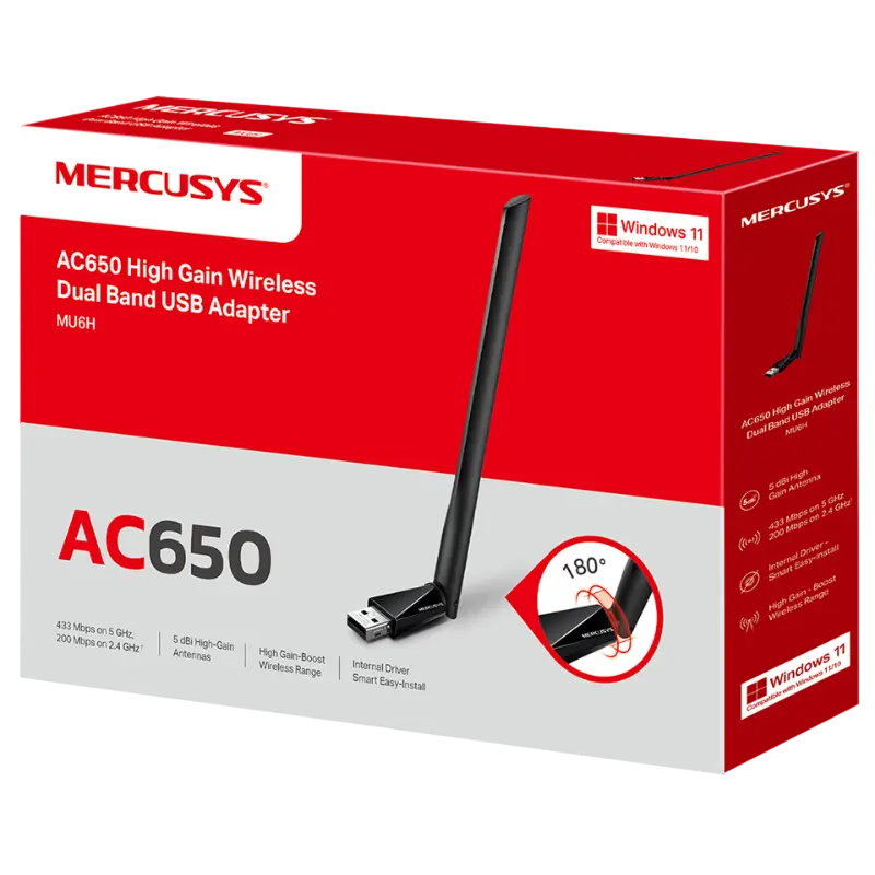 USB Aдаптер MERCUSYS MU6H Черный