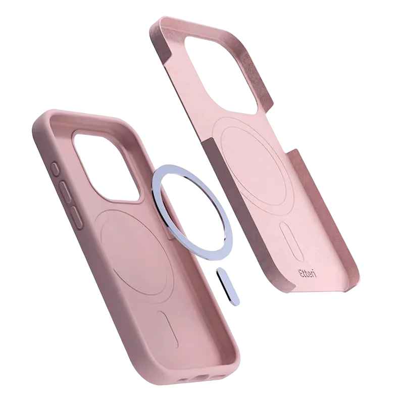 Husă Etteri Apple iPhone 16 Pro Silicone Mag case Silicone Case with MagSafe Roz deschis