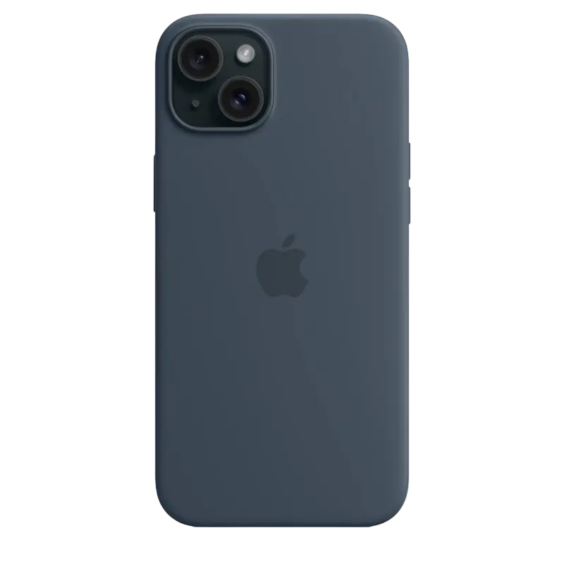 Чехол Apple iPhone 15 Plus Silicone Case MagSafe Силиконовый Чехол Синий шторм