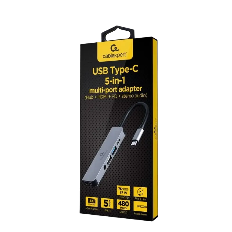 Док-станция Gembird A-CM-COMBO5-02 Серый