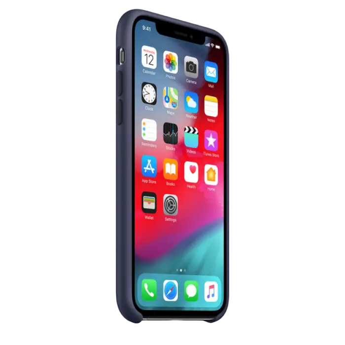 Чехол Apple iPhone XS Silicone Case Силиконовый Чехол Темно-синий