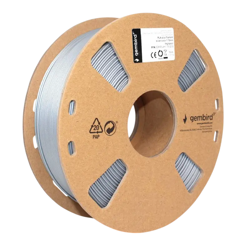 Нить для 3D-принтера Gembird 3DP-PLA+1.75-02-S Серебро