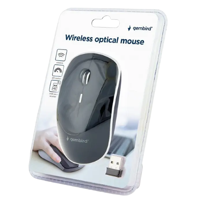 Беcпроводная мышь Gembird MUSW-4B-02 Беспроводное Чёрный