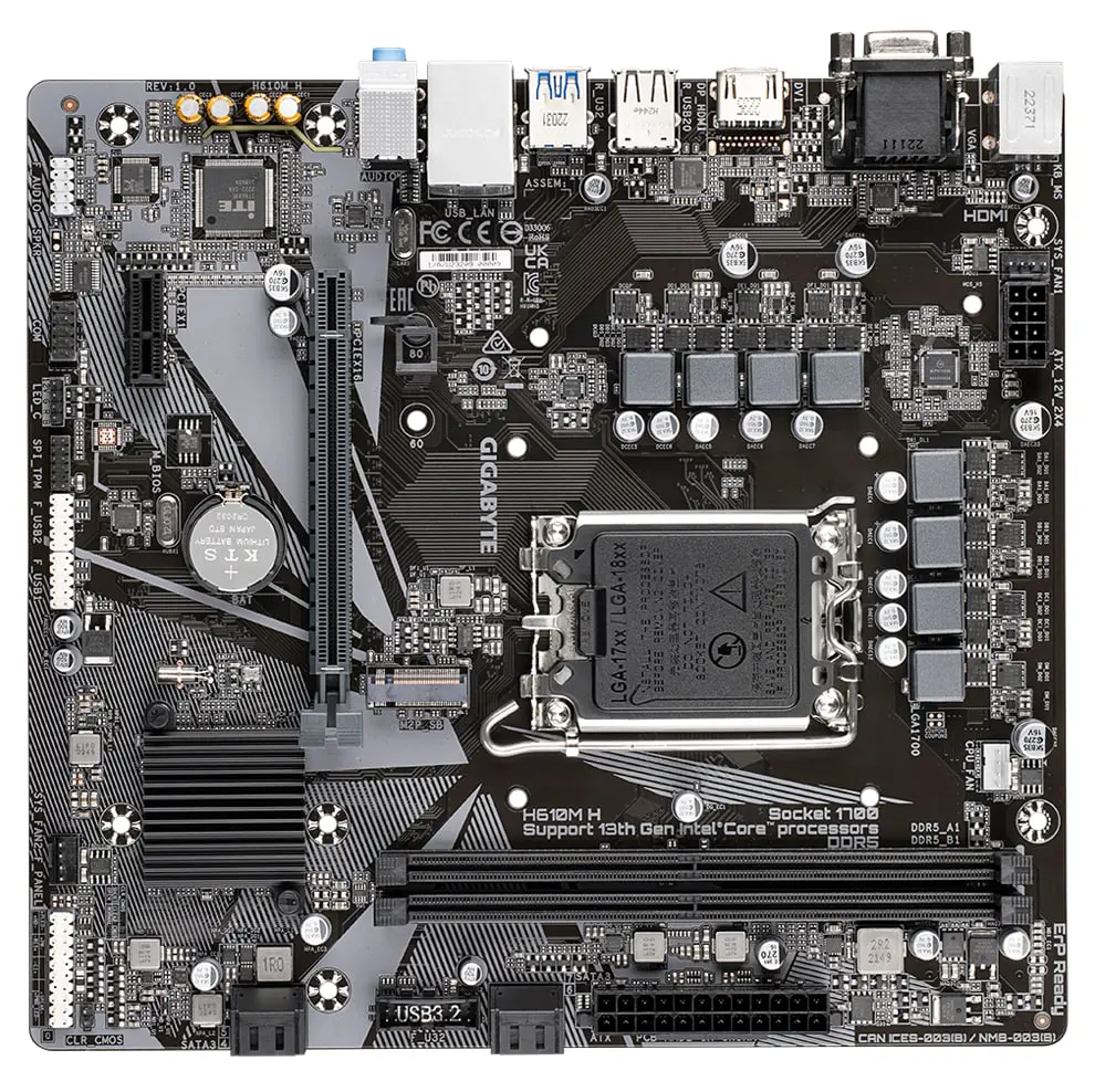 Материнская плата Gigabyte H610M H LGA1700 Micro-ATX