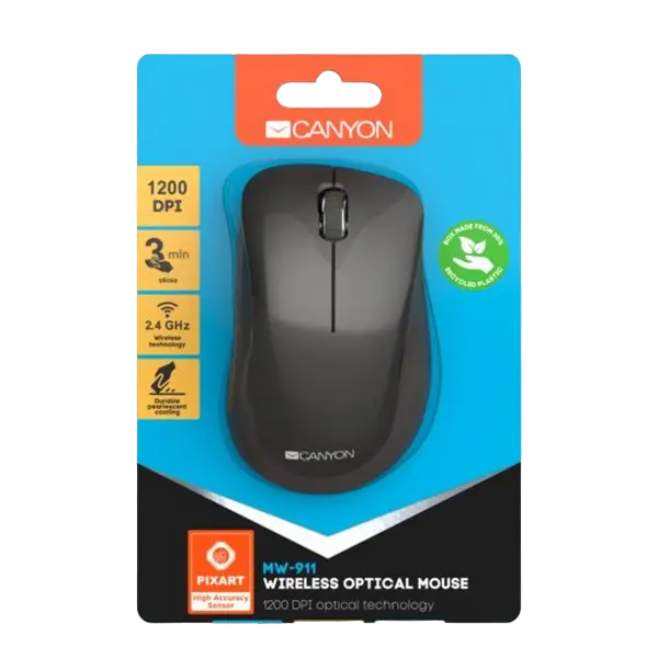 Беcпроводная мышь Canyon MW-911 Беспроводное Тёмно-серый