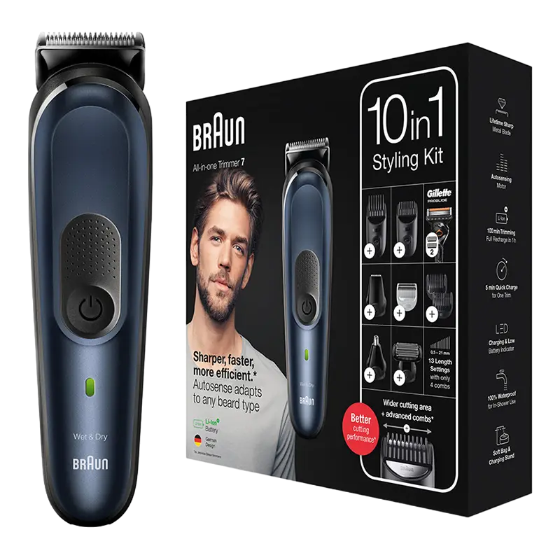 Мужской Триммер Braun MGK7330 10in1 Черный | Синий