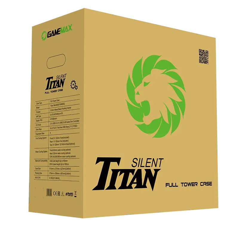 Компьютерный корпус Gamemax TITAN Silent Full-Tower Черный