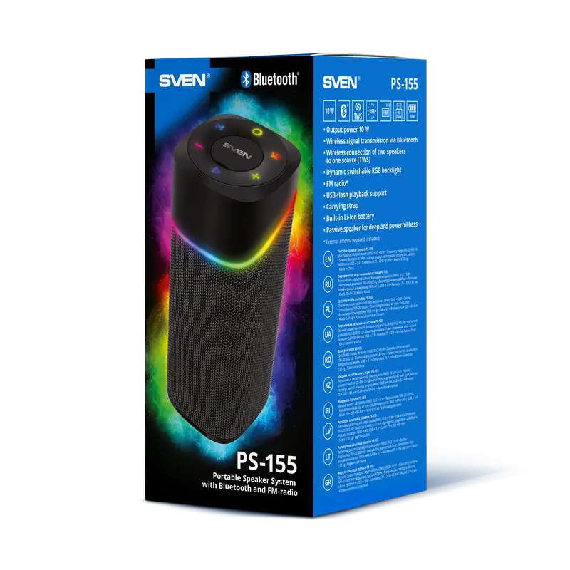 Портативная колонка SVEN PS-155 Чёрный
