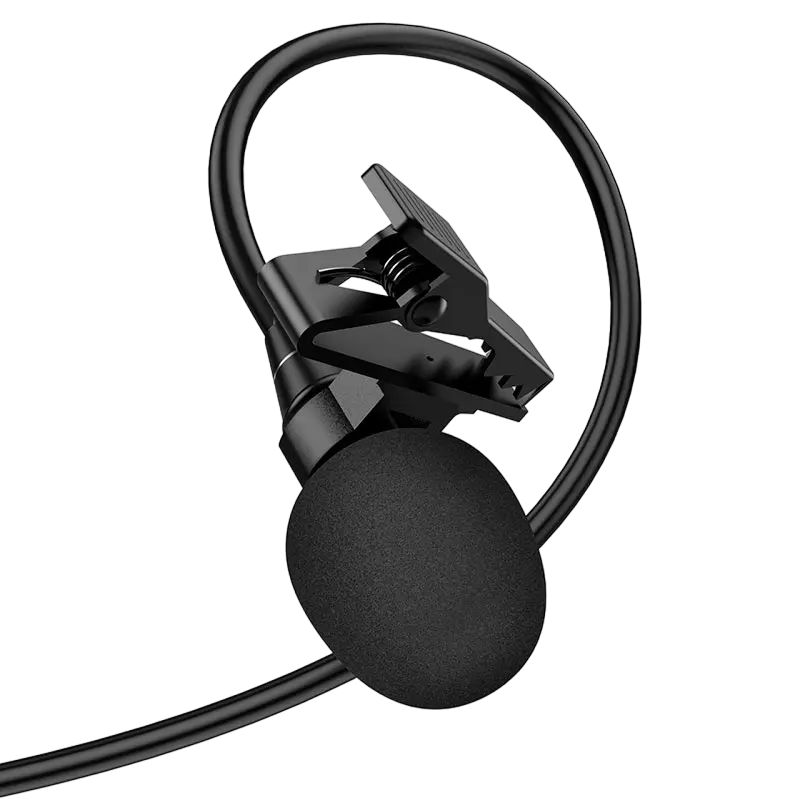 Портативный записывающий микрофон Hoco L14 Type C Проводной аналоговый Черный