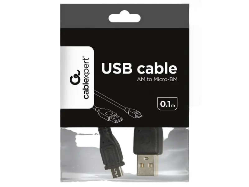 Cablu încărcare și sincronizare Cablexpert CCP-mUSB2-AMBM-0.1M Negru