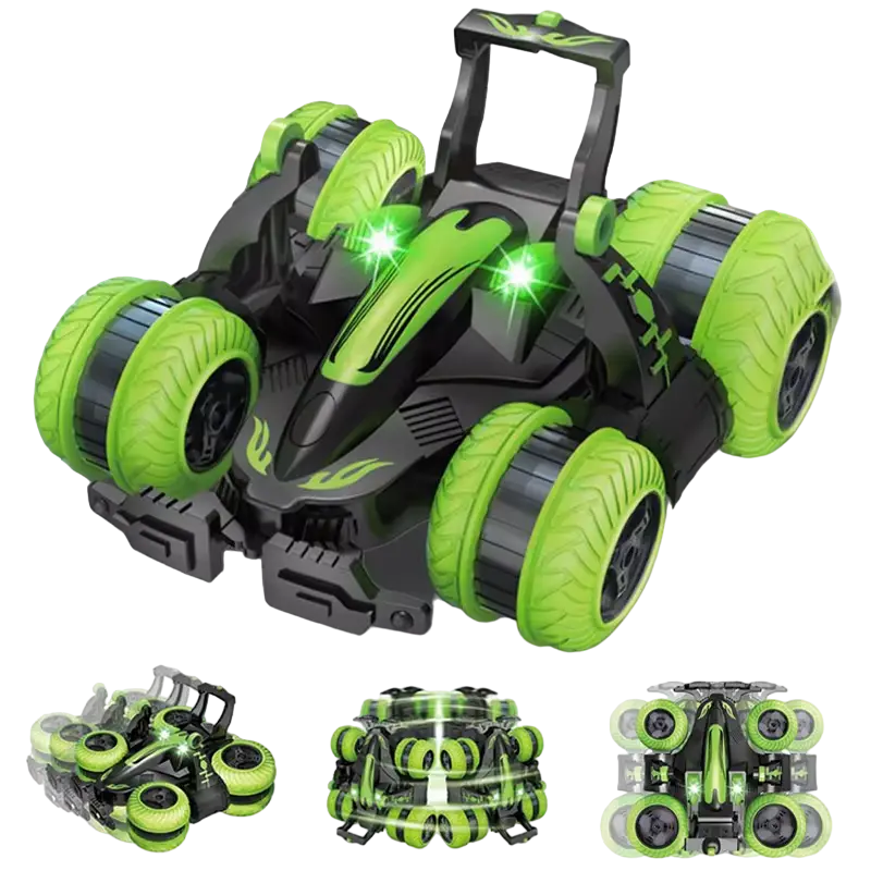 Jucărie cu telecomandă SY Stunt Tumbling Wheel Car Verde