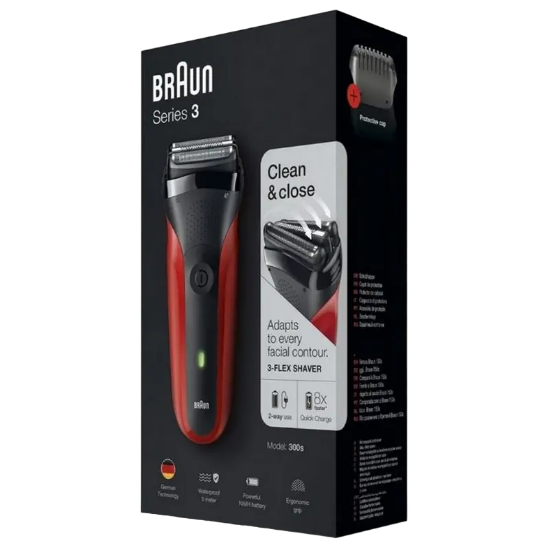 Электробритва мужская Braun Series 3 300s Красный