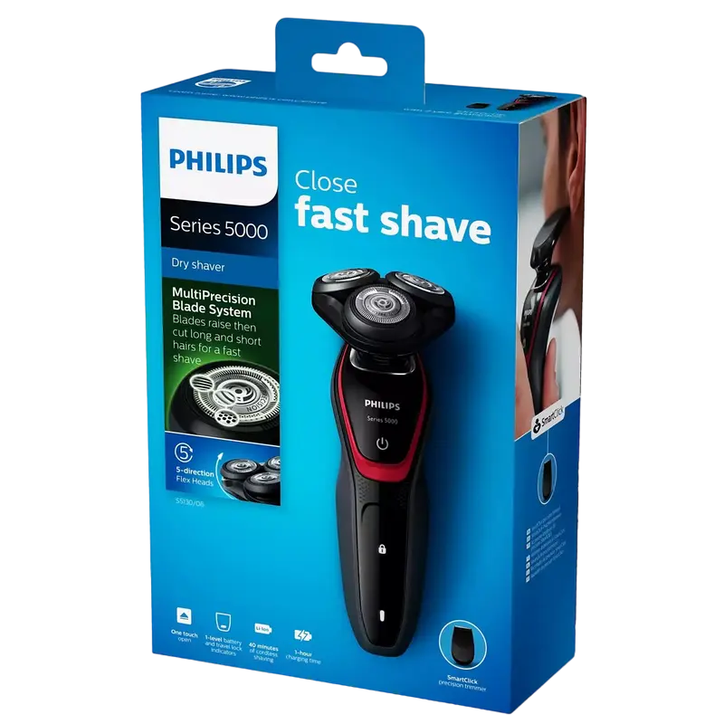 Электробритва мужская Philips Series 5000 Черный/ Красный