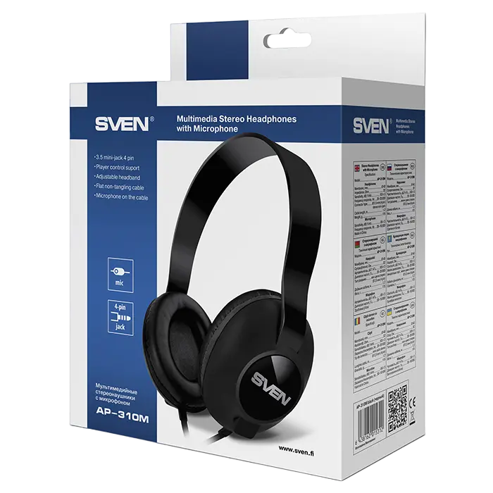 Наушники SVEN AP-310M Чёрный