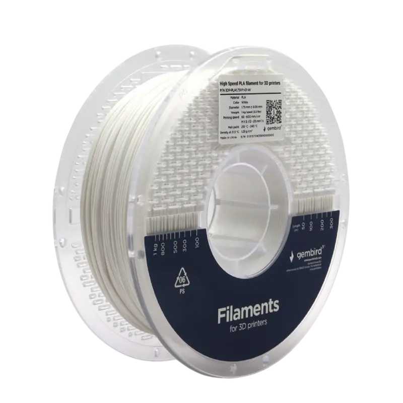 Нить для 3D-принтера Gembird 3DP-PLA1.75HY-01-W Белый
