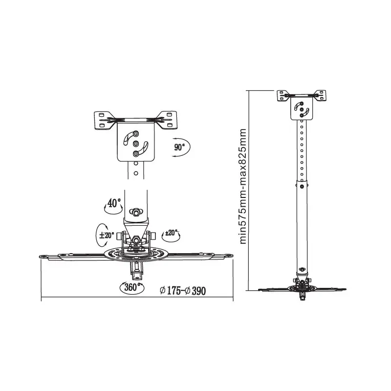 Потолочное крепление Reflecta Vexus Серебристый