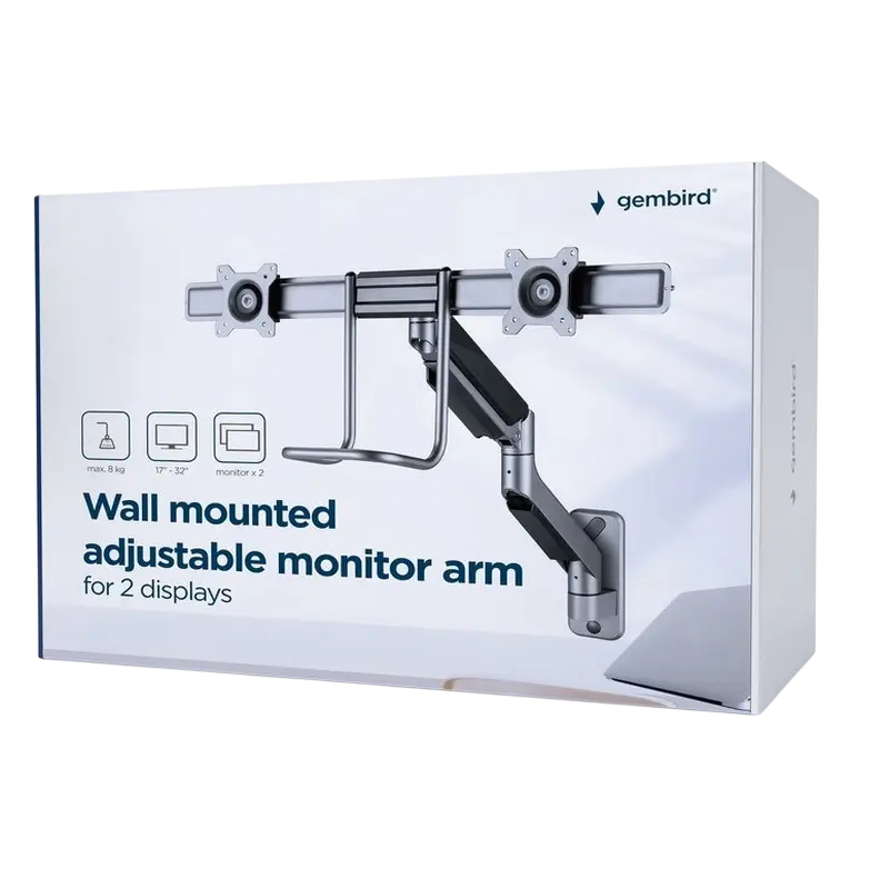 Наклонное настенное крепление Gembird MA-WA2-02 Серый