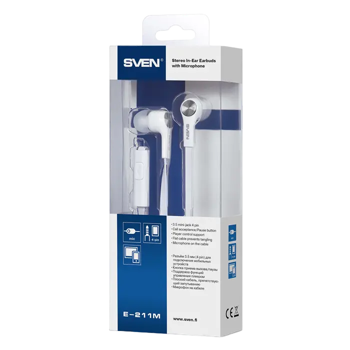 Наушники SVEN E-211M Белый
