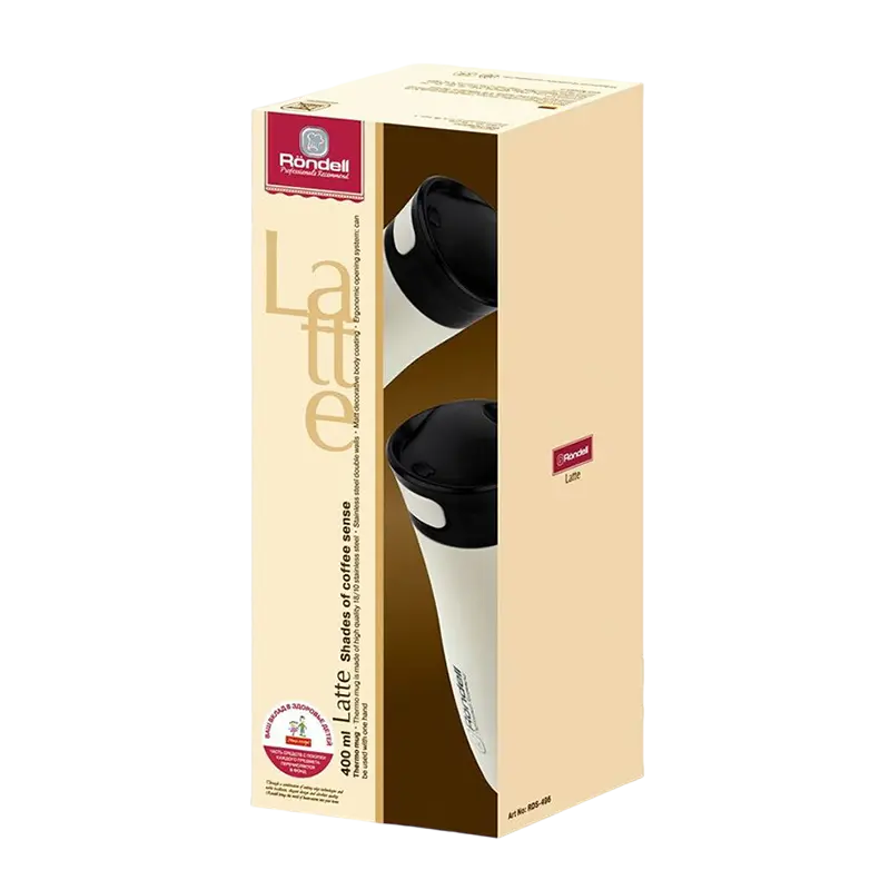 Cană termos Rondell Latte Alb