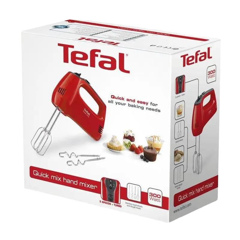 Миксер ручной Tefal HT310538 Красный