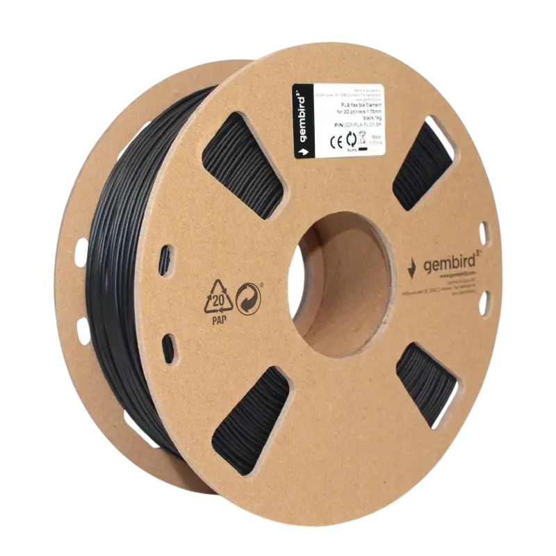 Нить для 3D-принтера Gembird 3DP-PLA-FL-01-BK Черный
