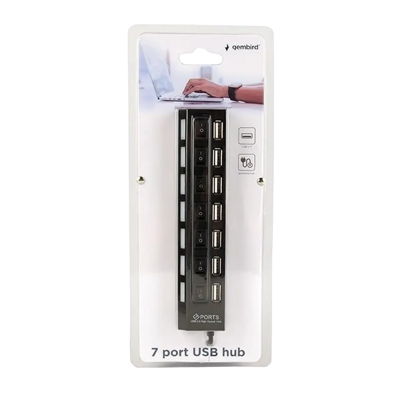 USB-концентратор Gembird UHB-U2P7-03 Черный