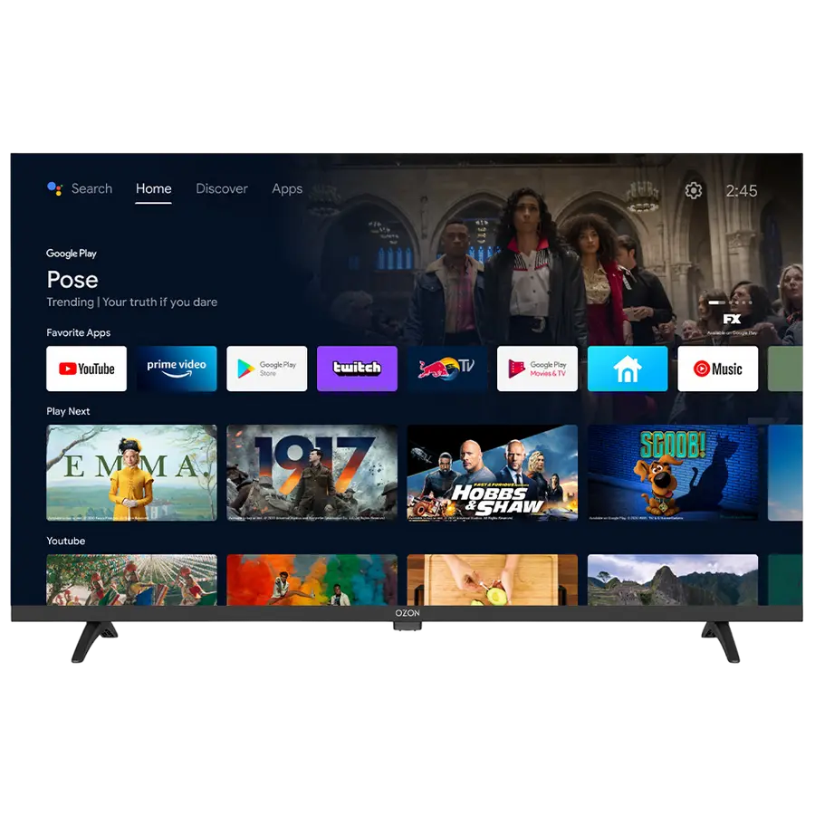 32" LED SMART Телевизор OZON H32S6000R Черный