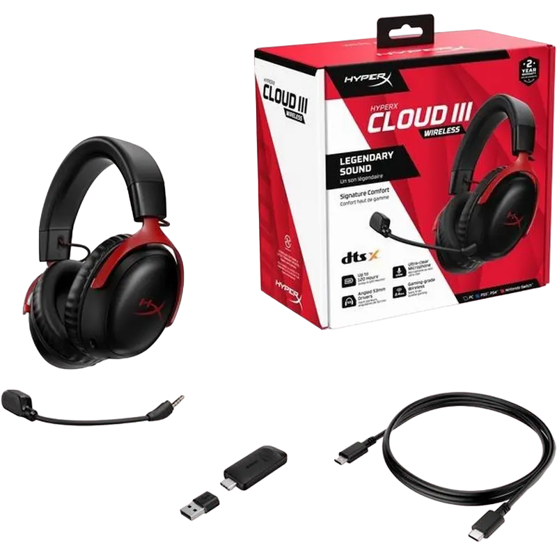 Căști HyperX Cloud III Negru | Roșu