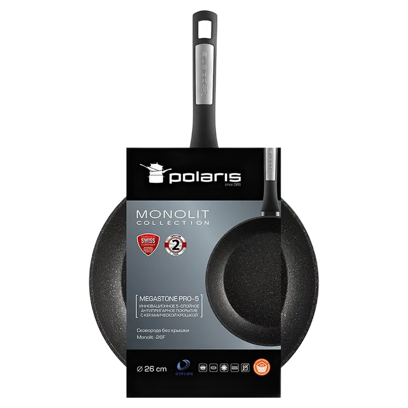 Сковорода Polaris Monolit-26F Monolit Чёрный