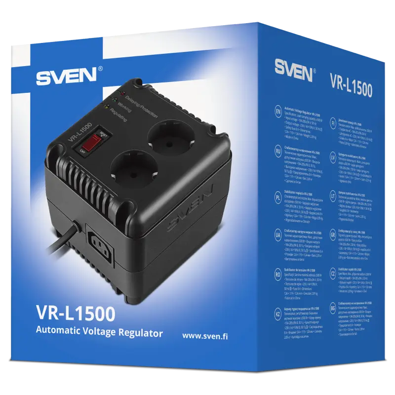 Стабилизатор напряжения SVEN VR-L1500 Черный