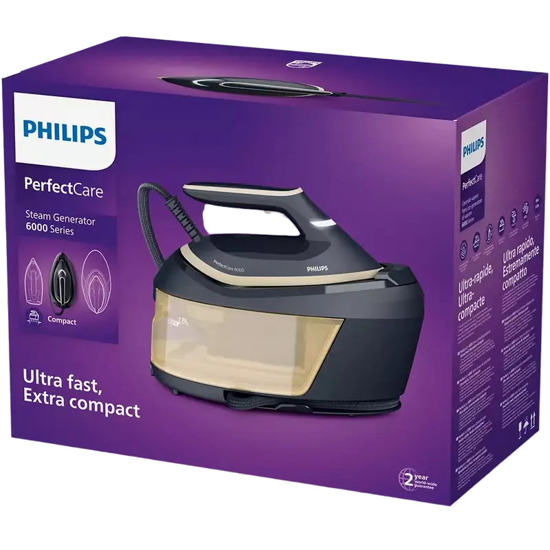 Утюг с парогенератором Philips PSG6066/20 Синий | Золотой