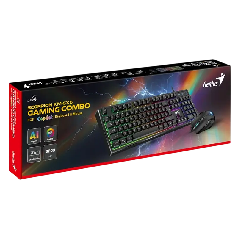 Set Tastatură + Mouse Genius Scorpion KM-GX6 Mecanic Negru