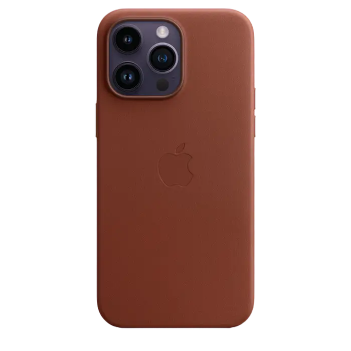 Чехол Apple iPhone 14 Pro Max Leather Case MagSafe A2909 Коричневый