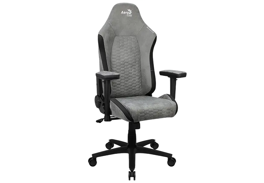Scaun Gaming AeroCool Crown AeroSuede PU Piele Gri