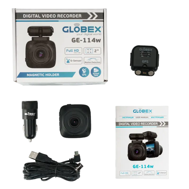 Видеорегистратор переднего вида Globex GE-114w Черный