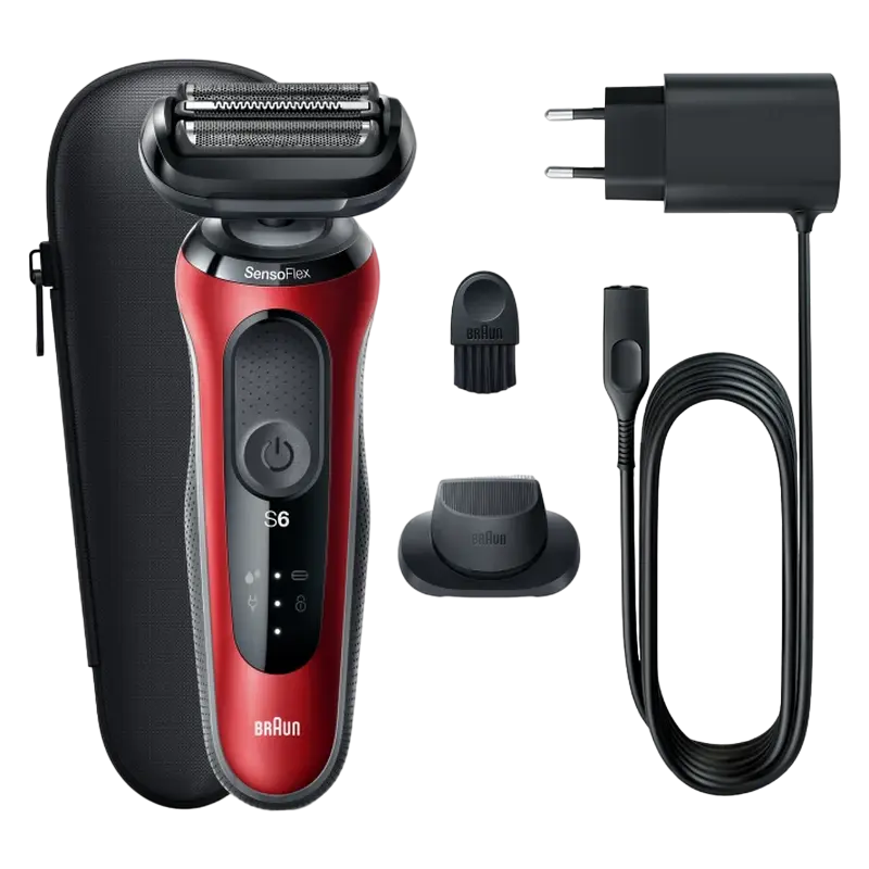 Электробритва мужская Braun Series 61-R1200s Красный