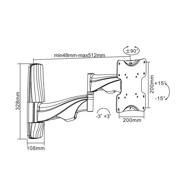 Кронштейн для телевизора Reflecta Flexo Elegant Черный