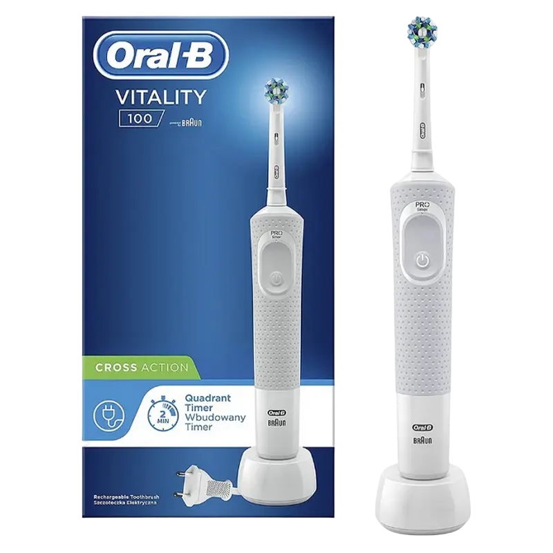 Periuță de dinți electrică Pentru adulți Braun Vitality 100 Cross Action Alb