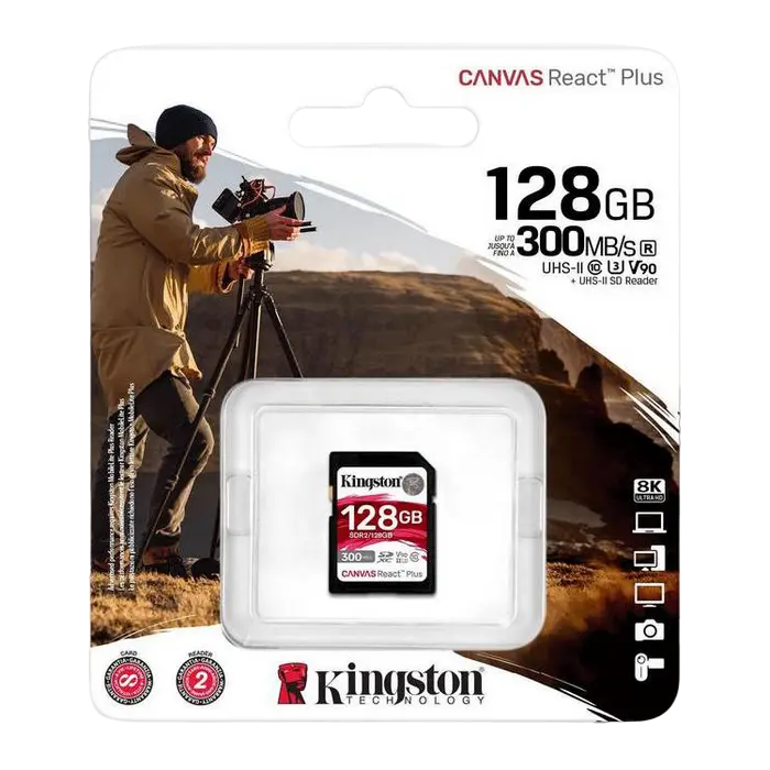 Карта памяти Kingston Canvas React Plus 128ГБ