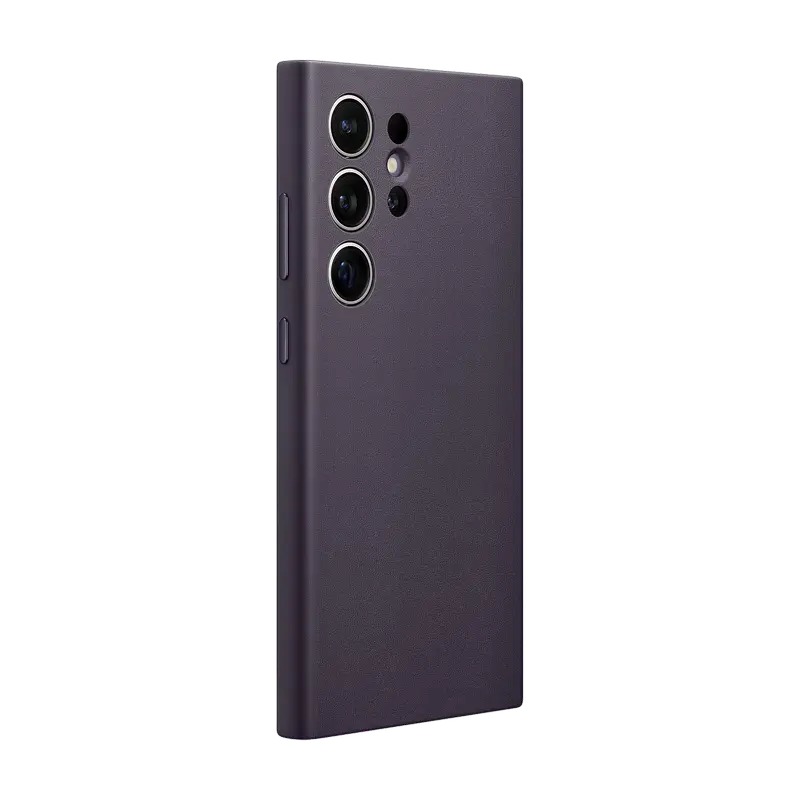 Husă Samsung Galaxy S24 Ultra Vegan Leather Case Vegan Leather Violet Întunecat