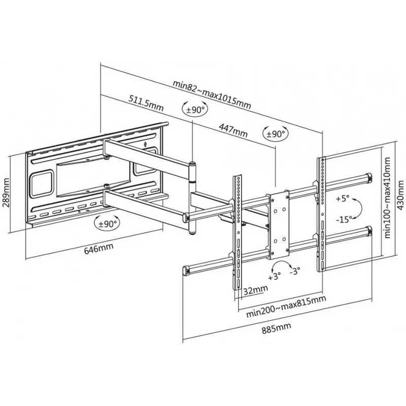 Кронштейн для телевизора Reflecta Plexo XL 80-8040T Черный