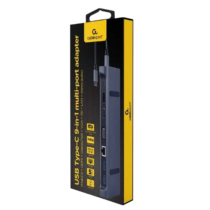 Док-станция Gembird A-CM-COMBO9-02 Серый