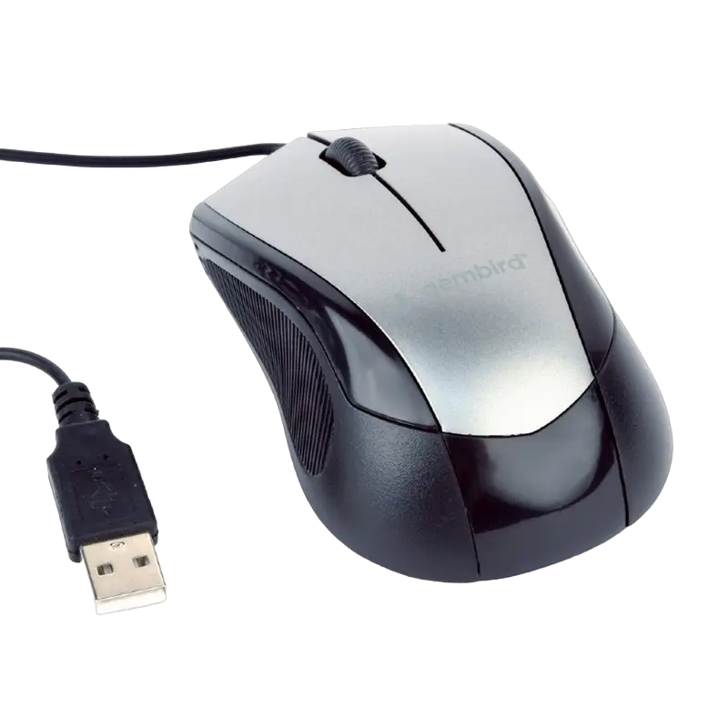 Мышь Gembird MUS-3B-02-BG Проводное Чёрный/Серый