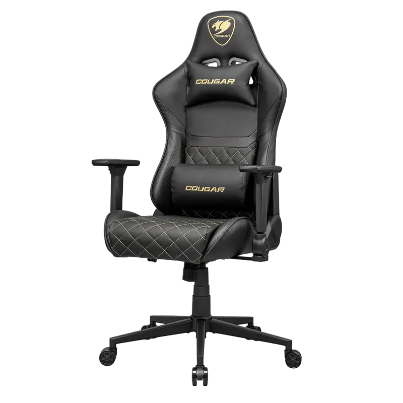 Игровое кресло Cougar Armor One V2 Gold ПВХ Кожа Черный | Золотистый