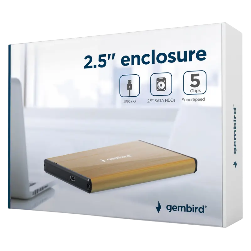 Внешний корпус Gembird EE2-U3S-3-GL Gold