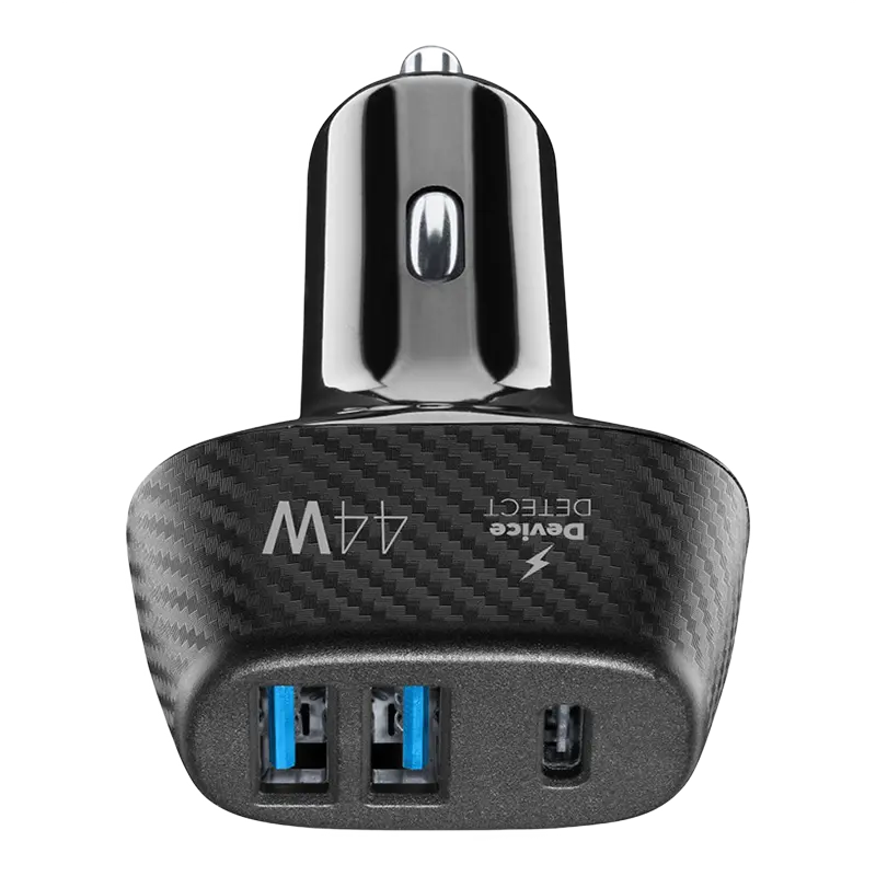 Incărcător auto Cellularline Trio Kit PD Negru