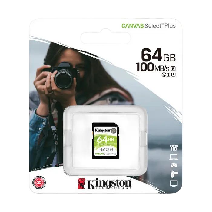 Карта памяти Kingston Canvas Select Plus 64ГБ