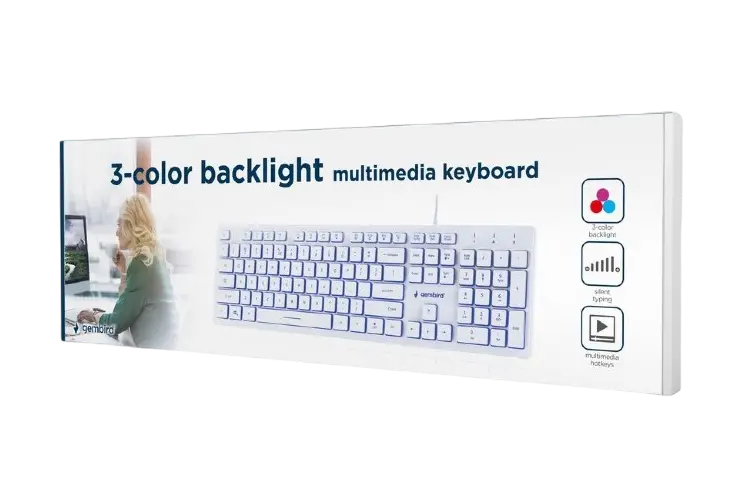 Клавиатура Gembird KB-UML3-01-W-RU Мембрана Белый
