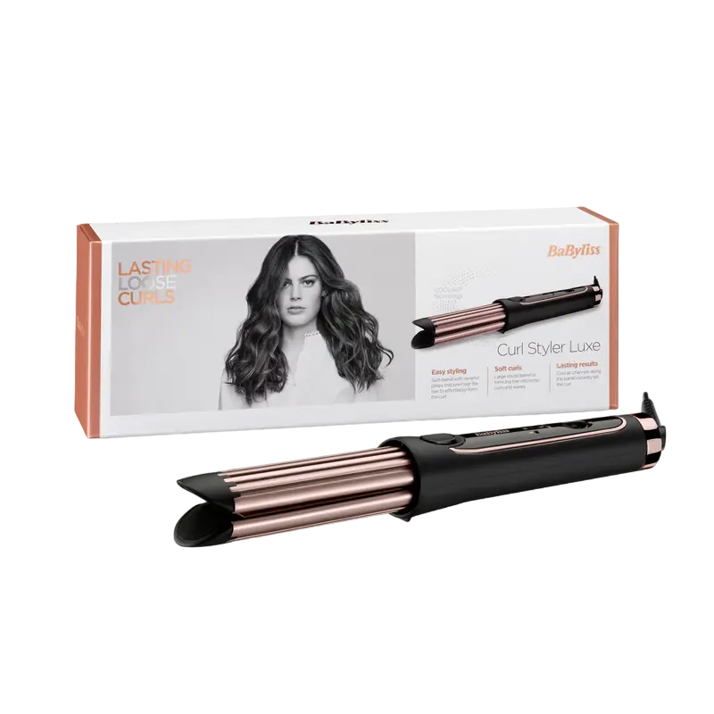 Ondulator de păr BaByliss Curl Styler Luxe C112E Negru | Roz