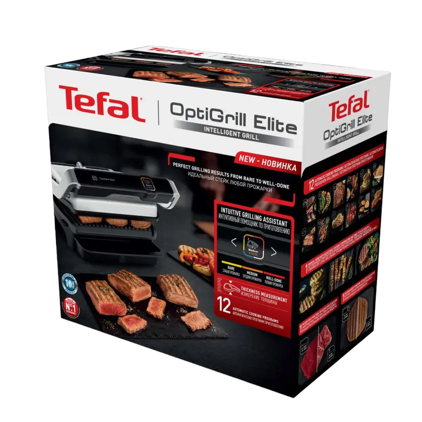 Электрический Гриль Tefal OptiGrill Elite Серебристый